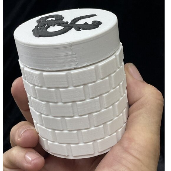 Dungeons And Dragons D&D 3d Printed Dice Storage Tower White & Black - Picture 6 of 7